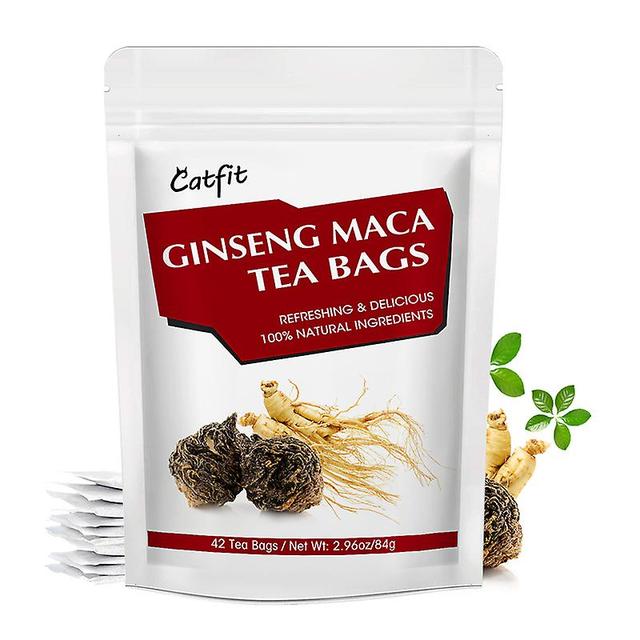 Visgaler Ginseng Maca Tea Enhance Energy Combat Fatigue Stamina Hormone Balance Mood Energy Support The Immune System Digestion 42days on Productcaster.