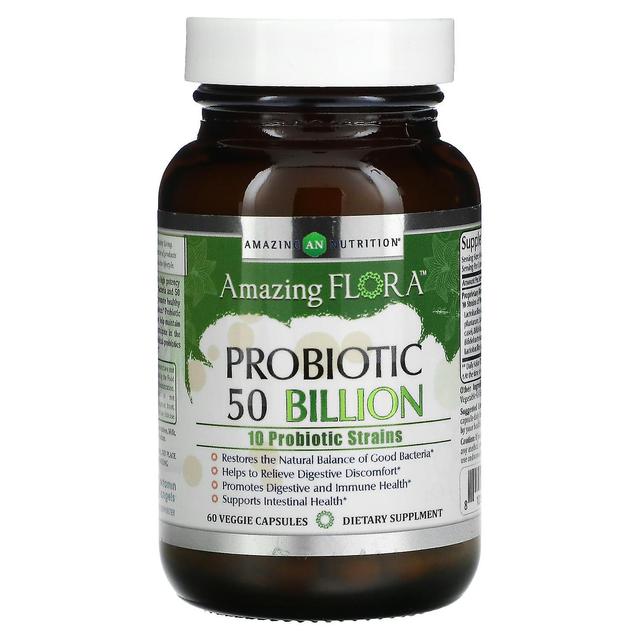 Amazing Nutrition, Amazing Flora, Probiotic, 50 Billion, 60 Veggie Capsules on Productcaster.