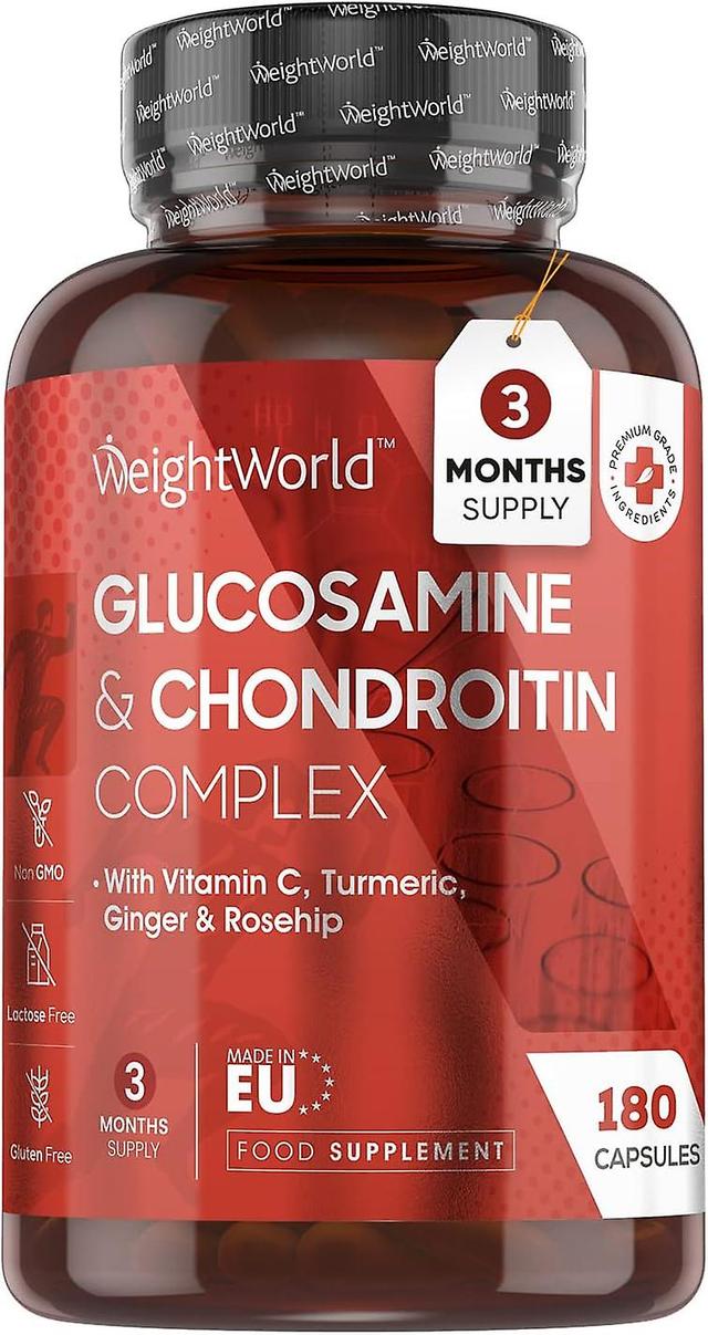 WeightWorld Glucosamina e Condroitina Ad Alta Resistenza 1200mg - Complesso di Glucosamina 180 Capsule (3 Mesi di Fornitura) on Productcaster.