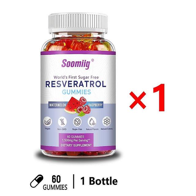 Visgaler Resveratrol Gummies - 1500 Mg, Supports Digestive & Immune Health - Antioxidant Support Antiaging Heart & Brain Health 1 bottle on Productcaster.