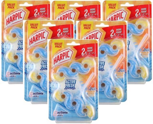 12x35g Harpic Active Fresh Toilet Cleaner Rim Block - Sprankelende Citrus (Exp 04/23) on Productcaster.