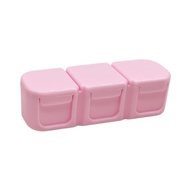 Roadoor Pill Storage Box Sturdy Solid Color Separated Store Pills Reusable Moisture Resistant Medicine Organ Pink on Productcaster.