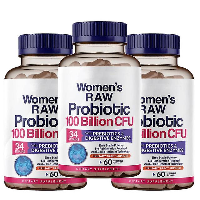 Women's Health Probiotische capsules met prebiotica en spijsverteringsenzymen (60 capsules, 100 miljard kve, 34 stammen) 3PCS on Productcaster.