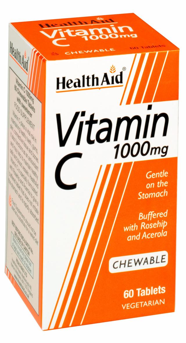 Health Aid Vitamin C 1000mg - Chewable (Orange Flavour), 60 Tablets on Productcaster.