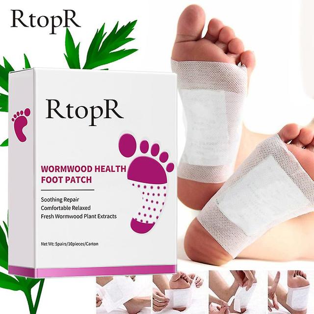 Qian 10pair / boîte Wormwood Foot Patch Santé Body Detox Efficace Améliorer le sommeil Organic Detox Beauté Minceur Pieds Nettoyage Patch on Productcaster.