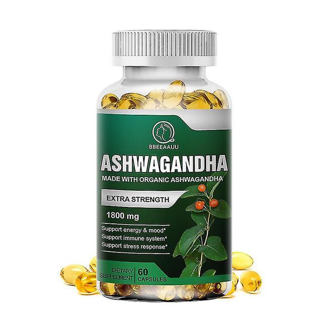 Guoguo Natural Sleep Support Ashwagandha Extract Capsule Help Sleep Relieves Stress Relieve Fatigue Immune And Energy Support 60pcs on Productcaster.