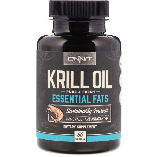 Onnit, Krill Oil, Essential Fats, 60 Softgels on Productcaster.