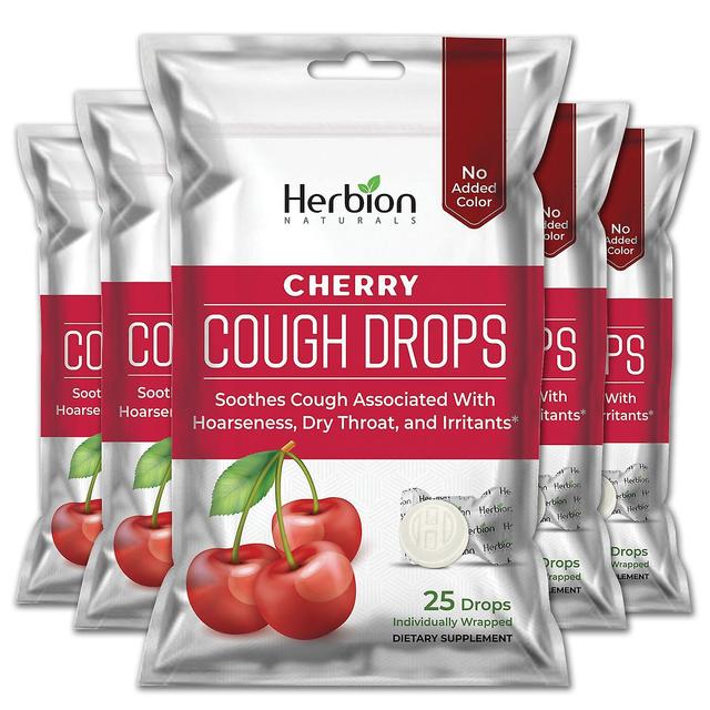 Herbion Naturals Cough Drops with Cherry Flavor - 25Ct Pouch (Pack of 5) on Productcaster.