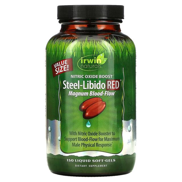 Irwin Naturals, Steel-Libido Rød, Magnum Blood-Flow, 150 flydende soft-geler on Productcaster.