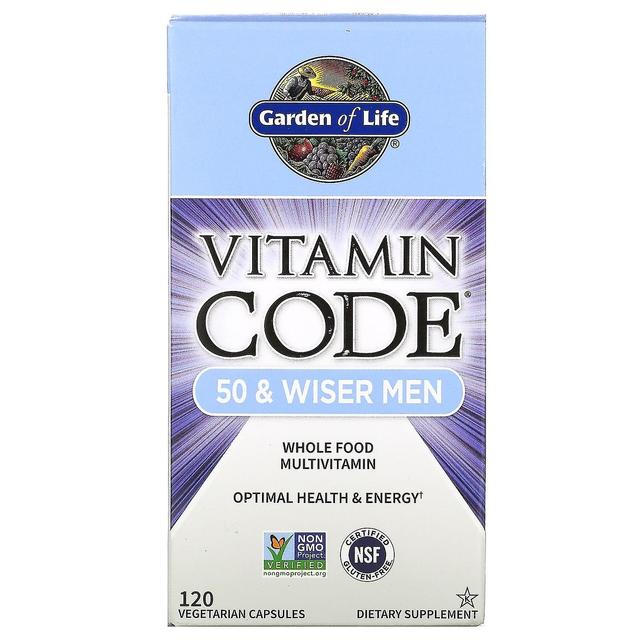 Garden of Life Livets trädgård, Vitamin Code, 50 & klokare män, Helmat Multivitamin, 120 Vegetariska kapslar on Productcaster.