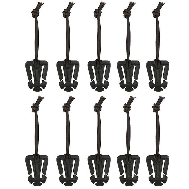 10pcs Molle Web Dominator Buckles Strap Clip Belt Keeper Tactical Strap Management Tool With Elastic String For Backpack Webbing (army Green) Black on Productcaster.