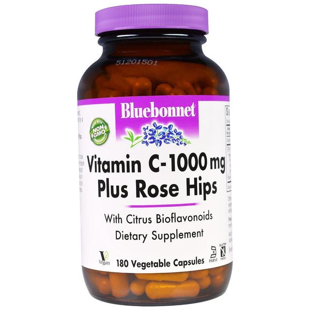 Bluebonnet Nutrition, Vitamin C - 1000 mg Plus Rose Hips, 180 Vegetable Capsules on Productcaster.