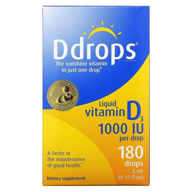 Ddrops Gocce, Vitamina liquida D3, 1000 IU, 0,17 fl oz (5 ml) on Productcaster.