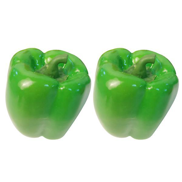 2pcs Artificial Bell Peppers Simulation Bell Peppers Fake Vegetable Bell Pepper Green 8.5X7.8X7.8CM on Productcaster.