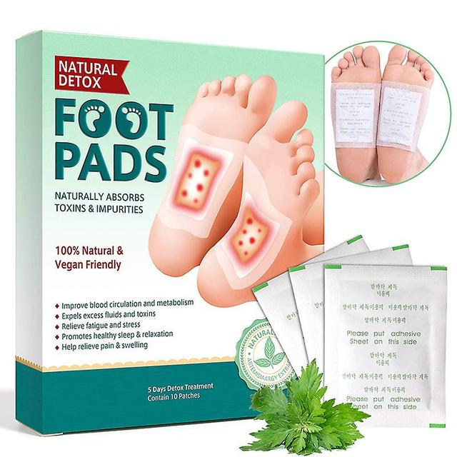 10pcs Detox Foot Patches Pads Body Toxins Pés Emagrecimento Limpeza Herbal Patch de alta qualidade on Productcaster.