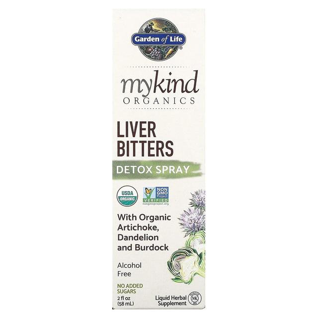 Garden of Life Garten des Lebens, MyKind Organics, Leberbitter Detox Spray, Alkoholfrei, 2 fl oz (58 ml) on Productcaster.