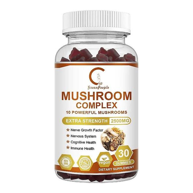 Visgaler Gpgp Greenpeople 10-in-1 Mushroom Complex Refresh Gummies Coffee Substitute Support Energy & Immune Keep Mental Clarity &focus 30pcs on Productcaster.