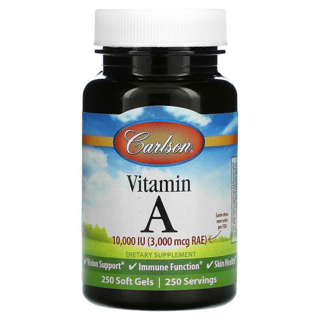 Carlson, vitamín A, 3 000 mcg RAE, (10 000 IU), 250 mäkkých gélov on Productcaster.