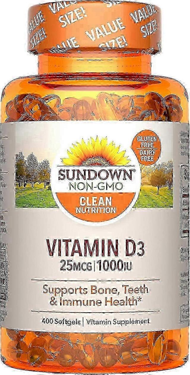 Sundown Naturals vitamín D3, 1000 IU, softgels, 400 EA on Productcaster.