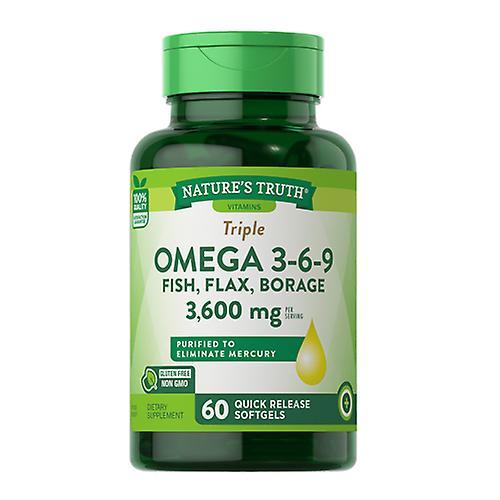 Sundance Nature's Truth Triple Omega 3-6-9 Vis - Vlas & Bernagie Quick Release Softgels, 1200 mg, 60 Caps (1 stuks) on Productcaster.