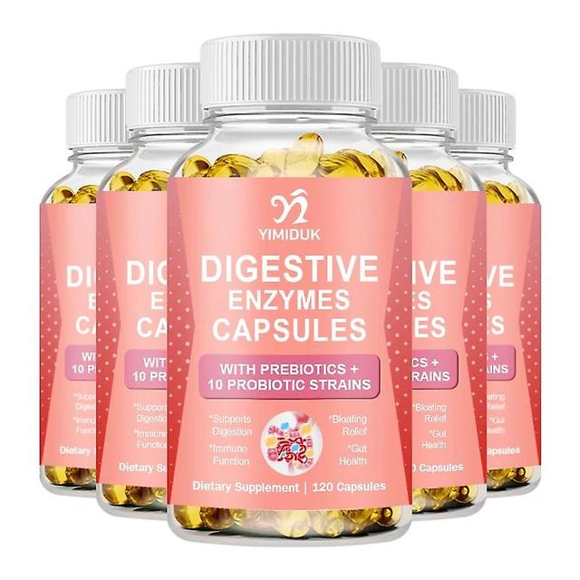 Sofirn Digestive Enzymes Plus Suplementy prebiotyczne i probiotyczne Wegańska formuła dla lepszego trawienia i wspomaga wchłanianie laktozy 5 Butel... on Productcaster.