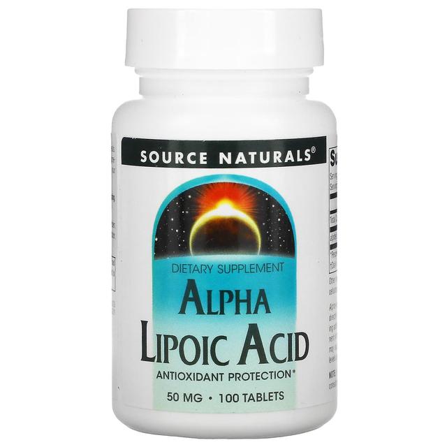 Source Naturals Fonte Naturals, Ácido alfa-lipóico, 50 mg, 100 comprimidos on Productcaster.