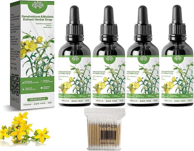 Lung Support & Cleanse with Dendrobium & Mullein Extract - Herbal Drops (1 PCS) 4PCS on Productcaster.