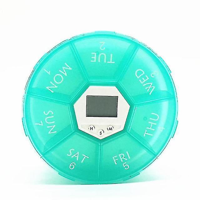 Puma 7 Day Electronic Pill Dispenser Large Compartment Moisture Proof Pill Box With Alarm Alert Holds Vitamins/fish Oil/pills/pill Green on Productcaster.