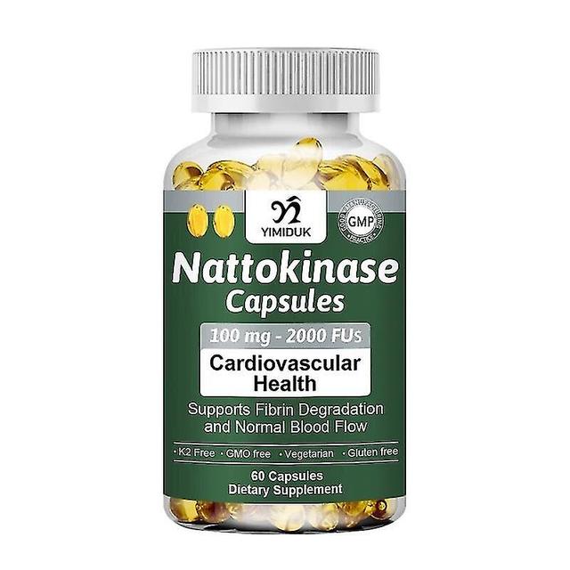 Nattokinase-Kapseln unterstützen den Fibrinabbau und die Herzgesundheit sowie den Kreislauf und den normalen Blutfluss 1 Flaschen 60 pcs on Productcaster.