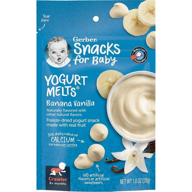 Gerber, Snacks for Baby, Yogurt Melts, 8+ Months, Banana Vanilla, 1 oz (28 g) on Productcaster.