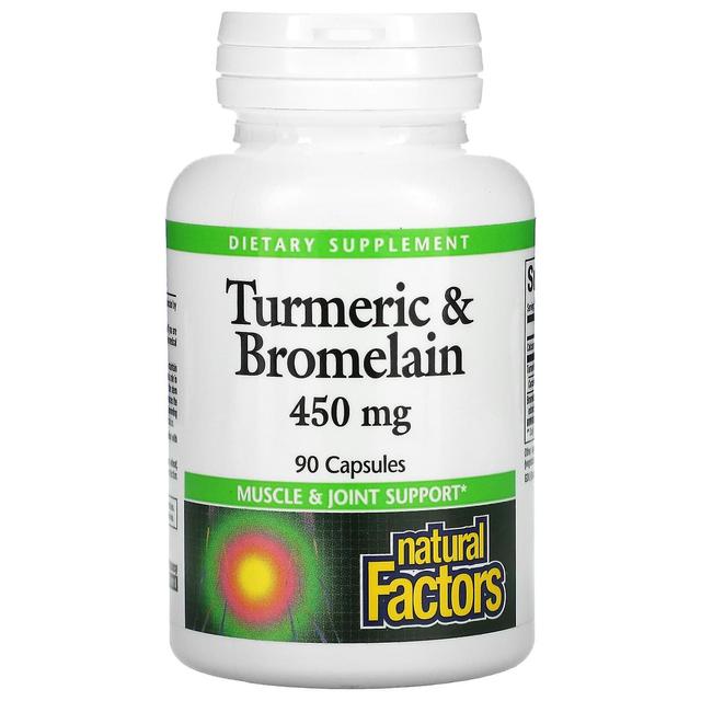 Natural Factors, Turmeric & Bromelain, 450 mg, 90 Capsules on Productcaster.