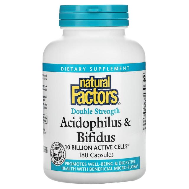 Natural Factors, Acidophilus & Bifidus, Double Strength, 10 Billion, 180 Capsules on Productcaster.