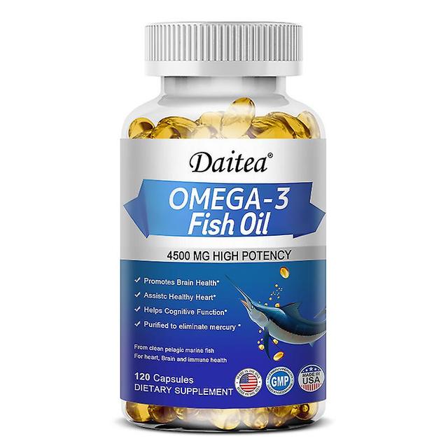 Vorallme Daitea Omega 3 Fish Oil Capsule Supplement Rich In Dha Epa Anti-aging Skin Eyes Mind And Brain Health Support Immune System 120count-1 bottle on Productcaster.