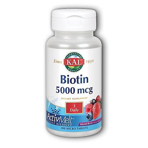 Kal Biotin ActivMelt,5,000 mcg ,100 Tabs (Pack of 3) on Productcaster.