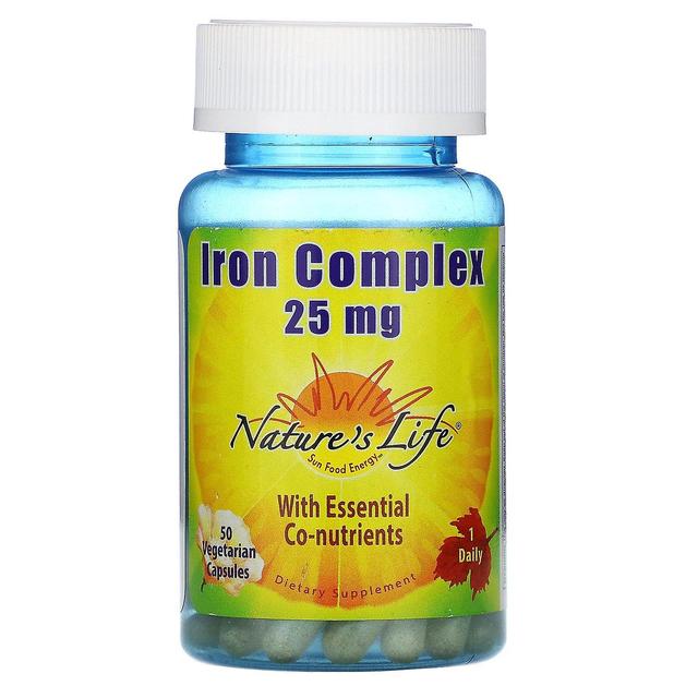 Nature's Life Naturens liv, Jernkompleks, 25 mg, 50 Vegetariske Kapsler on Productcaster.