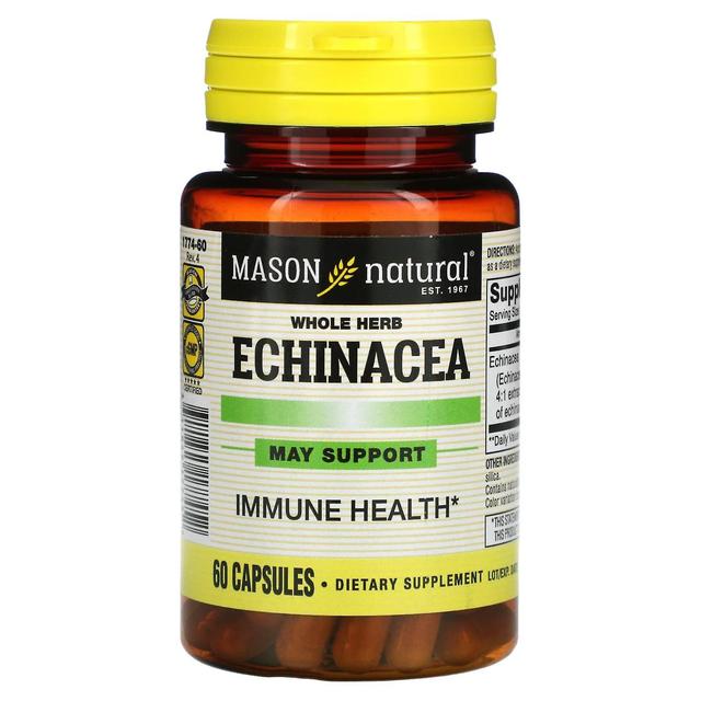 Mason Natural, Whole Herb Echinacea, 60 Capsules on Productcaster.