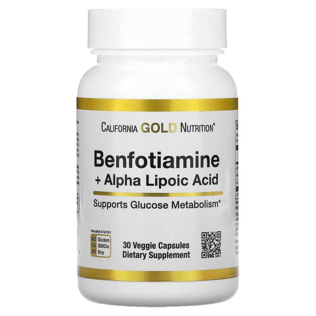 California Gold Nutrition, Benfotiamine + Alpha Lipoic Acid, 30 Veggie Capsules on Productcaster.