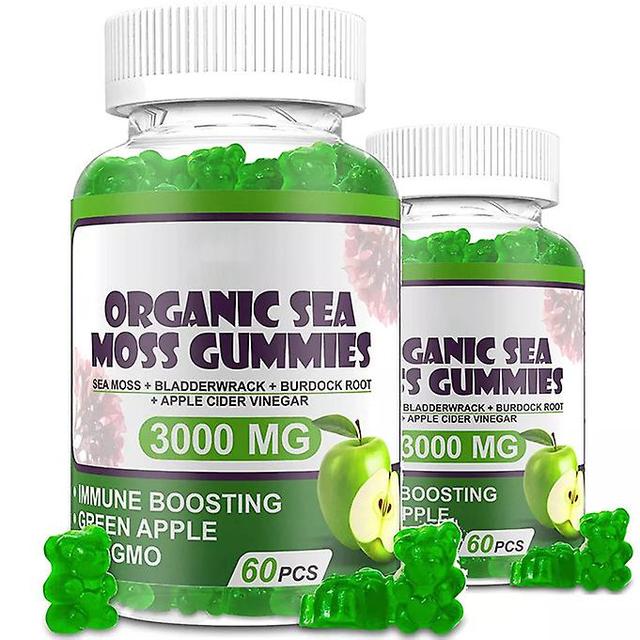 Organic Seaweed Gummies 3000 Mg Green Apple Flavor - Vitamin Supplement Suitable For Adults And Children (60 Capsules) on Productcaster.