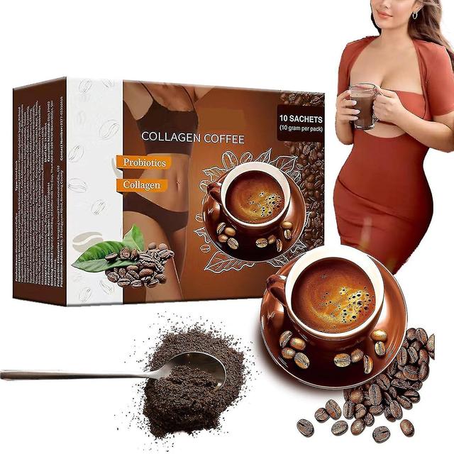 Instant Coffee Collagen Powder - Supports Energy, Boosts Metabolism - Collagen Coffee Supplement BFQ 1pcs - 100g on Productcaster.