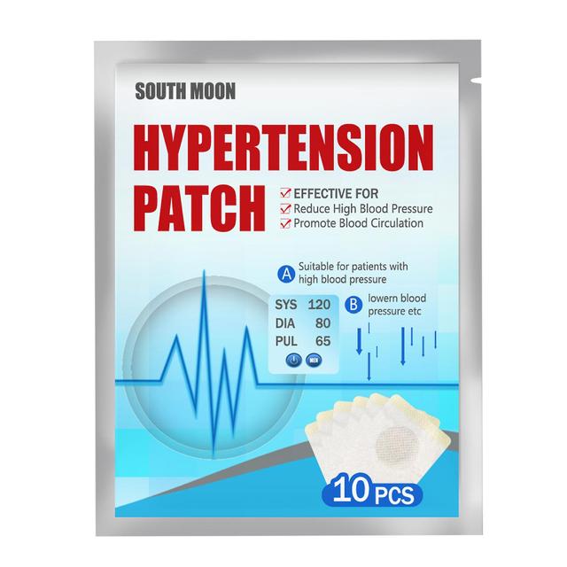 SOUTH MOON 10Pcs Hypertension Patches Extract Lower Blood Pressure Promote Blood Circulation Health Care on Productcaster.