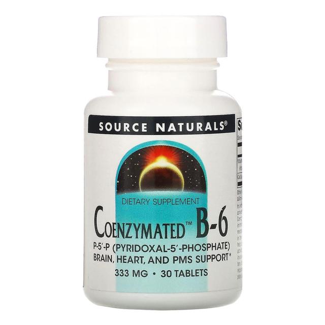 Source Naturals Kilde Naturals, Coenzymeret B-6, 333 mg, 30 tabletter on Productcaster.