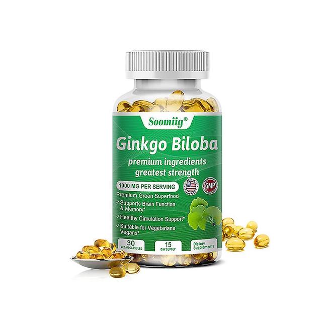 Vorallme Soomiig Ginkgo Biloba Extract, Improves Brain, Memory, Improves Circulation, Improves Cognitive Function, Increases Energy 30 count-1 bottle on Productcaster.