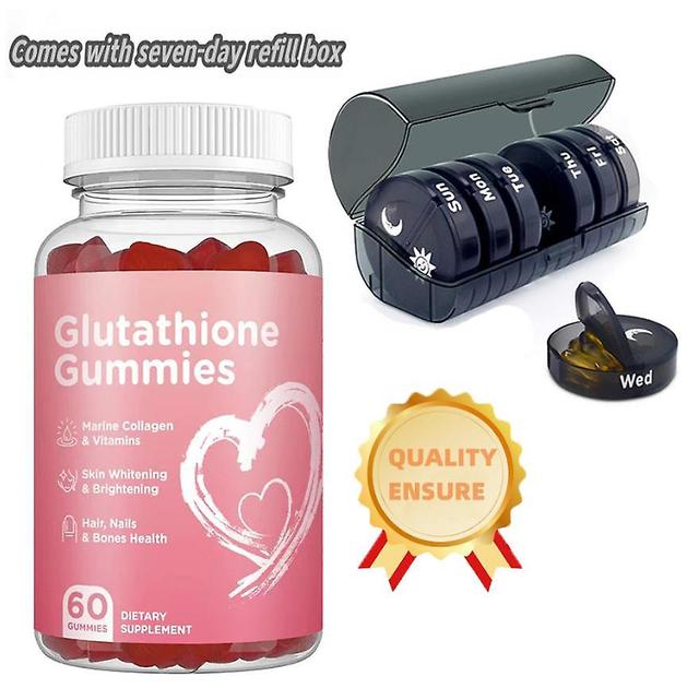 Glutathion kapsler kollagen antioxidant L-glutathion gummies hudblegning. Leveres med 1 sæt 7-dages genopfyldningsboks 1PC on Productcaster.