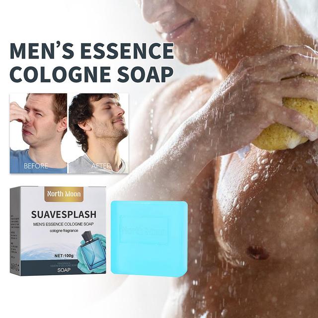 Kakanwo Mens Essence Cologne Soap Whitening And Oil Control Long Lasting Perfume Cleansing Soap 100g Blue One Size on Productcaster.