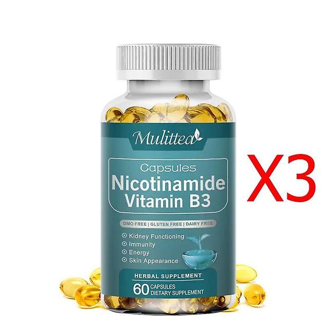 Niacinamide Capsules Contains Vitamin B3 for Antioxidant Brighten Skin Colour Provide Nutrition to the SkinTIB TIB . 60pcs 3bottles on Productcaster.