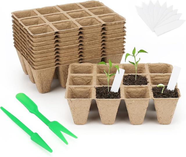 10 Packs of -120 Cells Degradable Seed Bucket Pots Fiber Seed Pots for Seedlings - SFYGV on Productcaster.