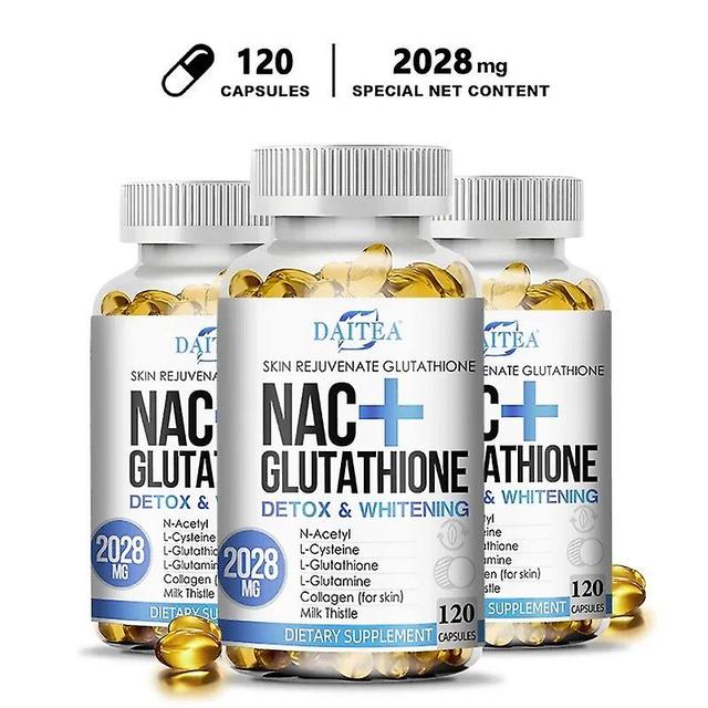 Vorallme Daitea NAC+ Detox Supplement Glutathion-Kollagen-Kapseln mit Vitamin C Hautgesundheit Immunität Starke Antioxidantien 120Count-3bottle on Productcaster.