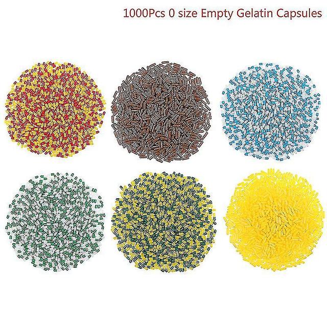 1000pcs Empty Vacant Gelatin Size 0 Gel Medicine Pill Vitaminzszjbv53 Green Yellow on Productcaster.