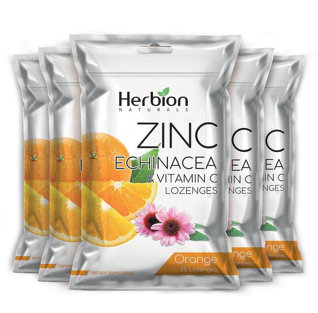 Herbion Naturals Zinc, Echinacea & Vitamin C Lozenges with Natural Orange Flavor, 25Ct - (Pack of 5) on Productcaster.