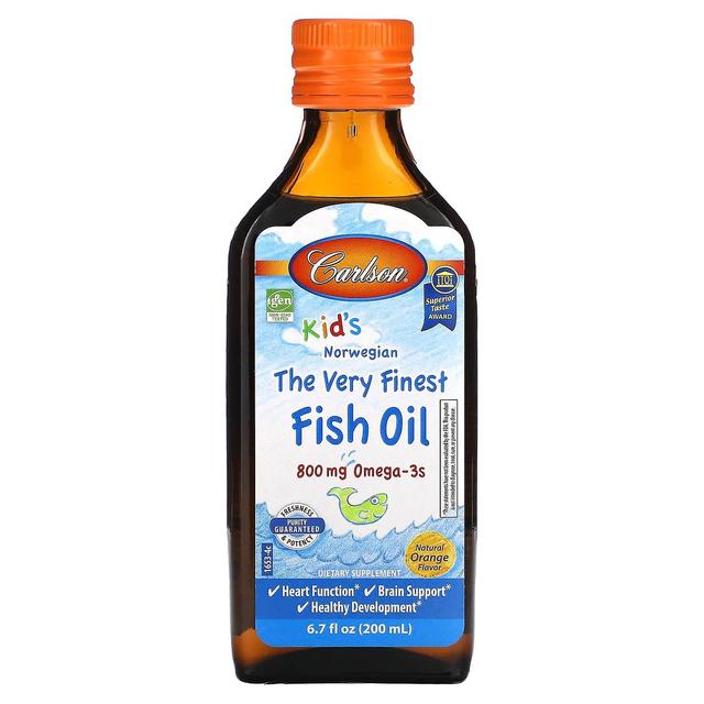 Carlson, Kid's Norwegian, The Very Finest Fish Oil, Natural Orange , 800 mg, 6.7 fl oz (200 ml) on Productcaster.